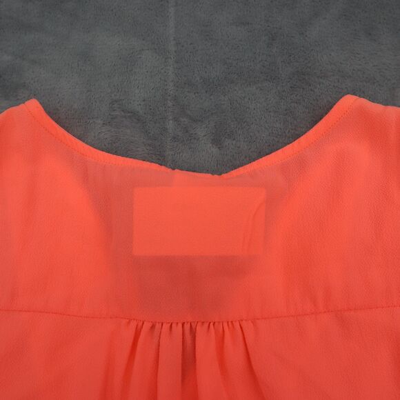 Coco Avante Romper Womens S Orange Sleeveless V Neck Ruffled Hem Casual Outfit - Picture 16 of 16
